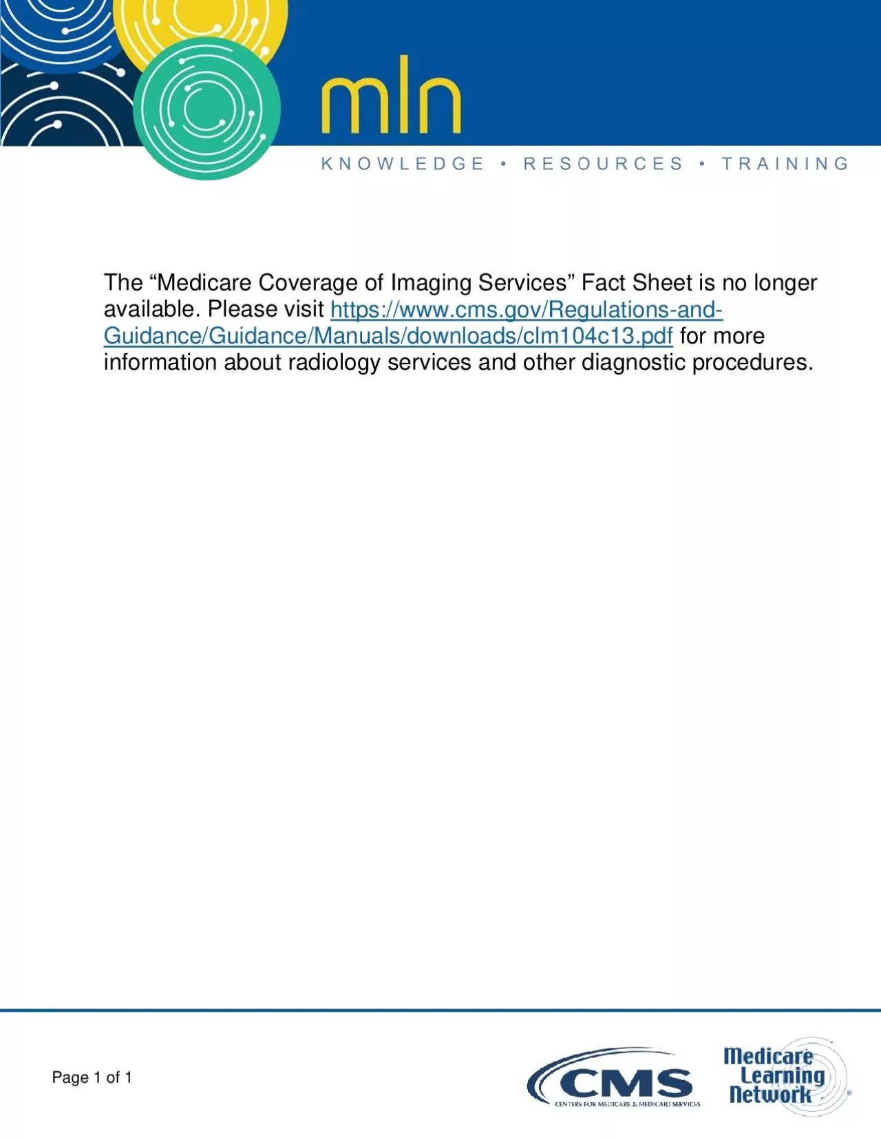 PDF-The Medicare Coverage of Imaging ServicesFact Sheetis no longer availa