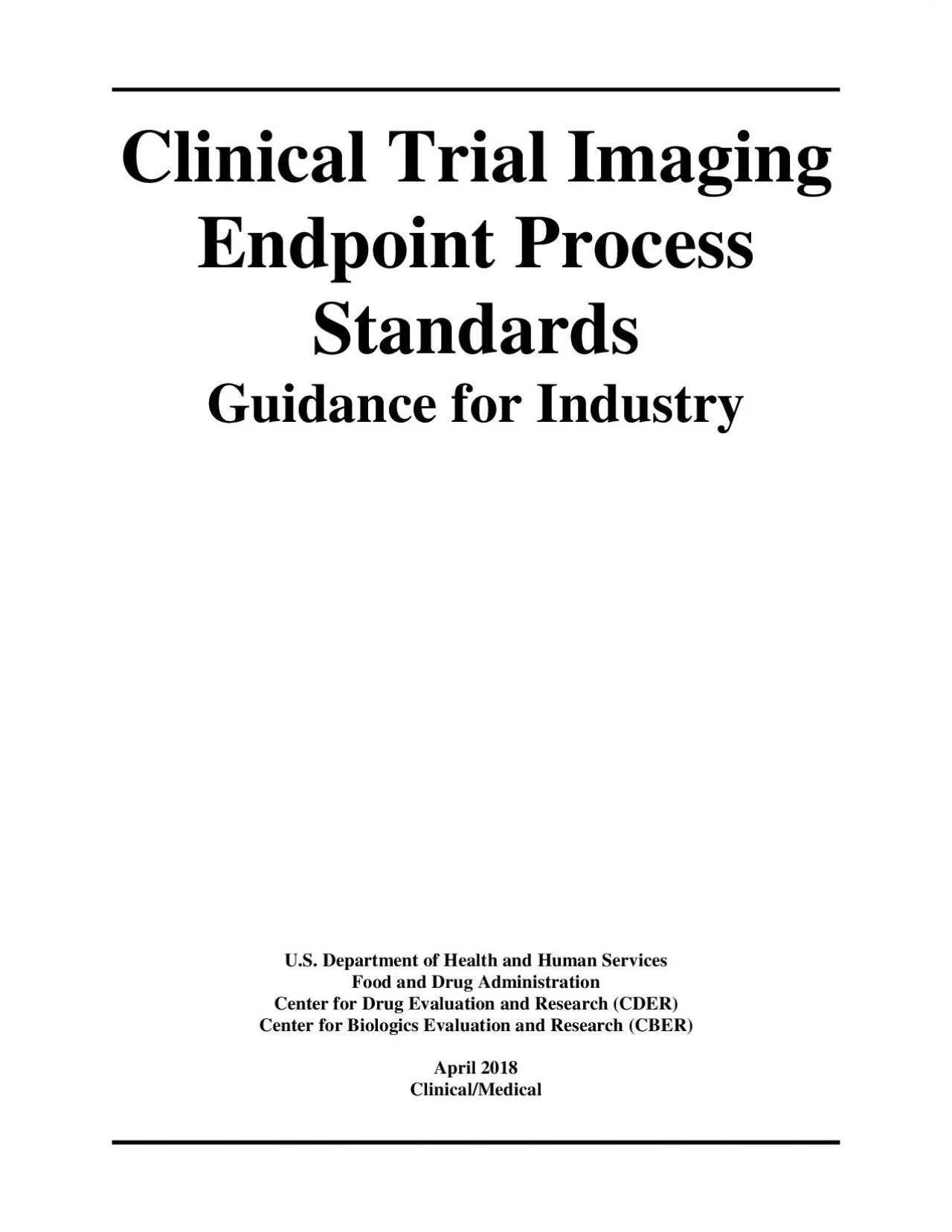 PDF-Clinical Trial Imaging Endpoint Process StandardsGuidance for Industry