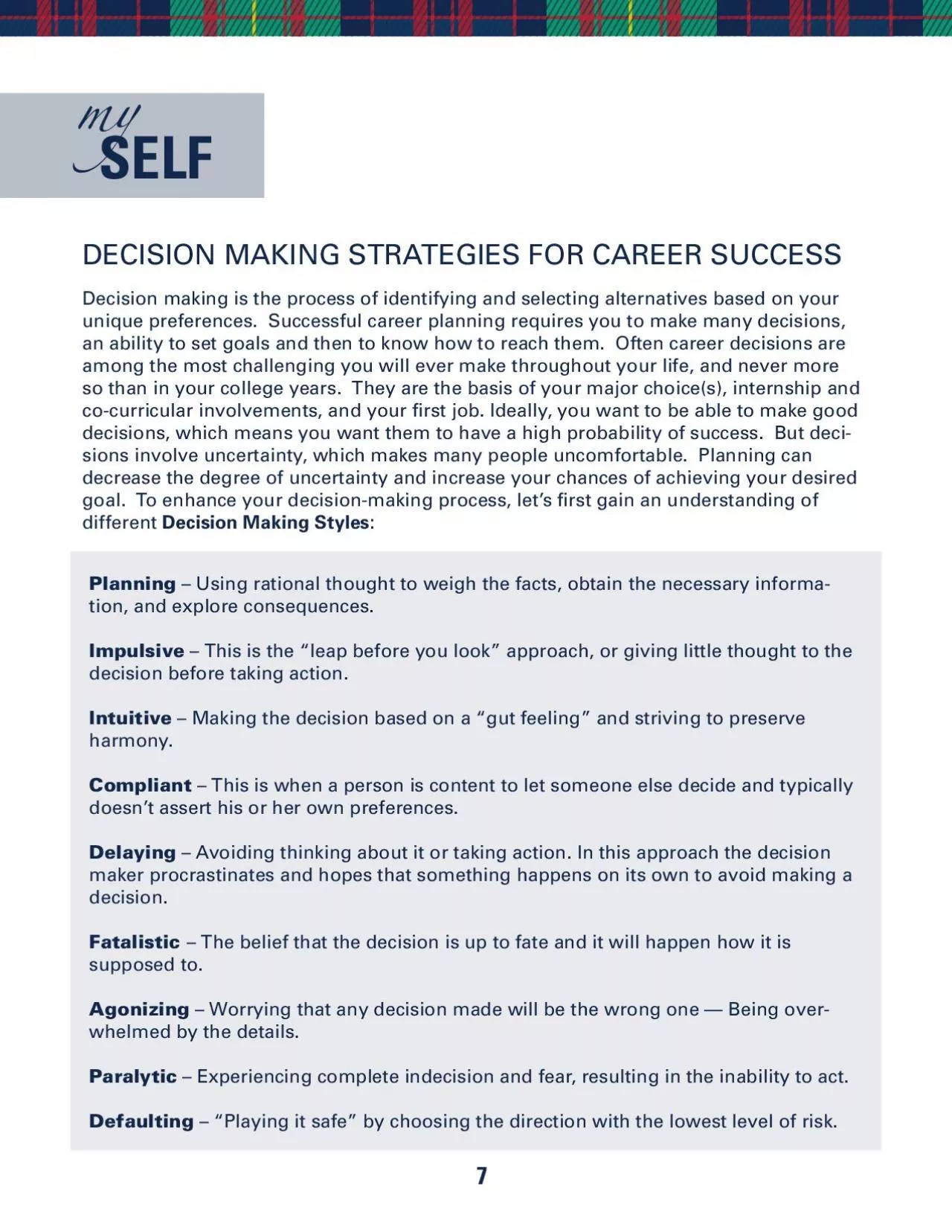 PDF-DECISION MAKING STRATEGIES FOR CAREER SUCCESScocurricular involvement