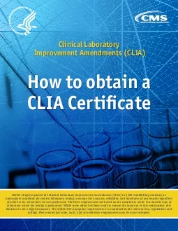 Clinical Laboratory  Improvement Amendments CLIACLIA Certi31cate