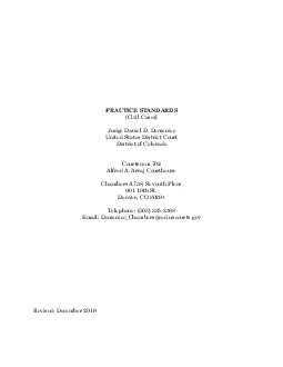 Judge Daniel D Domenico United States District Court District of Color