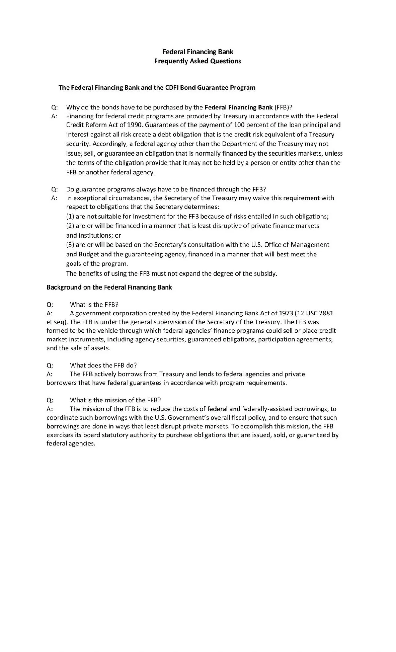 PDF-FrequentlyAskedQuestionsFederalFinancingandProgrambondspurchasedFedera thumbnail
