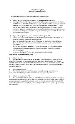 FrequentlyAskedQuestionsFederalFinancingandProgrambondspurchasedFedera