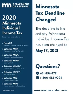 2020Minnesota Individual Income TaxForms and Instructionsx0000Form M1M