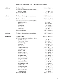 x0000x0000Payments to States and Eligible Units of Local Governmentx00