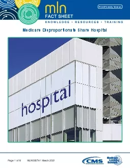 Medicare Disproportionate Share HospitalMLN006741 March 2021