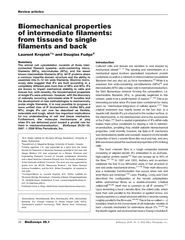 Biomechanical properties of intermediate filaments fro