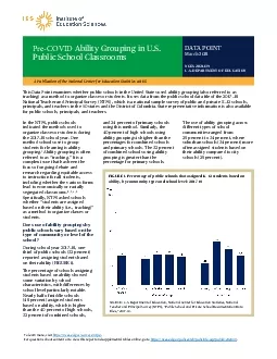 Ability Grouping in US Public School Classrooms DATA POINT NCES 20211