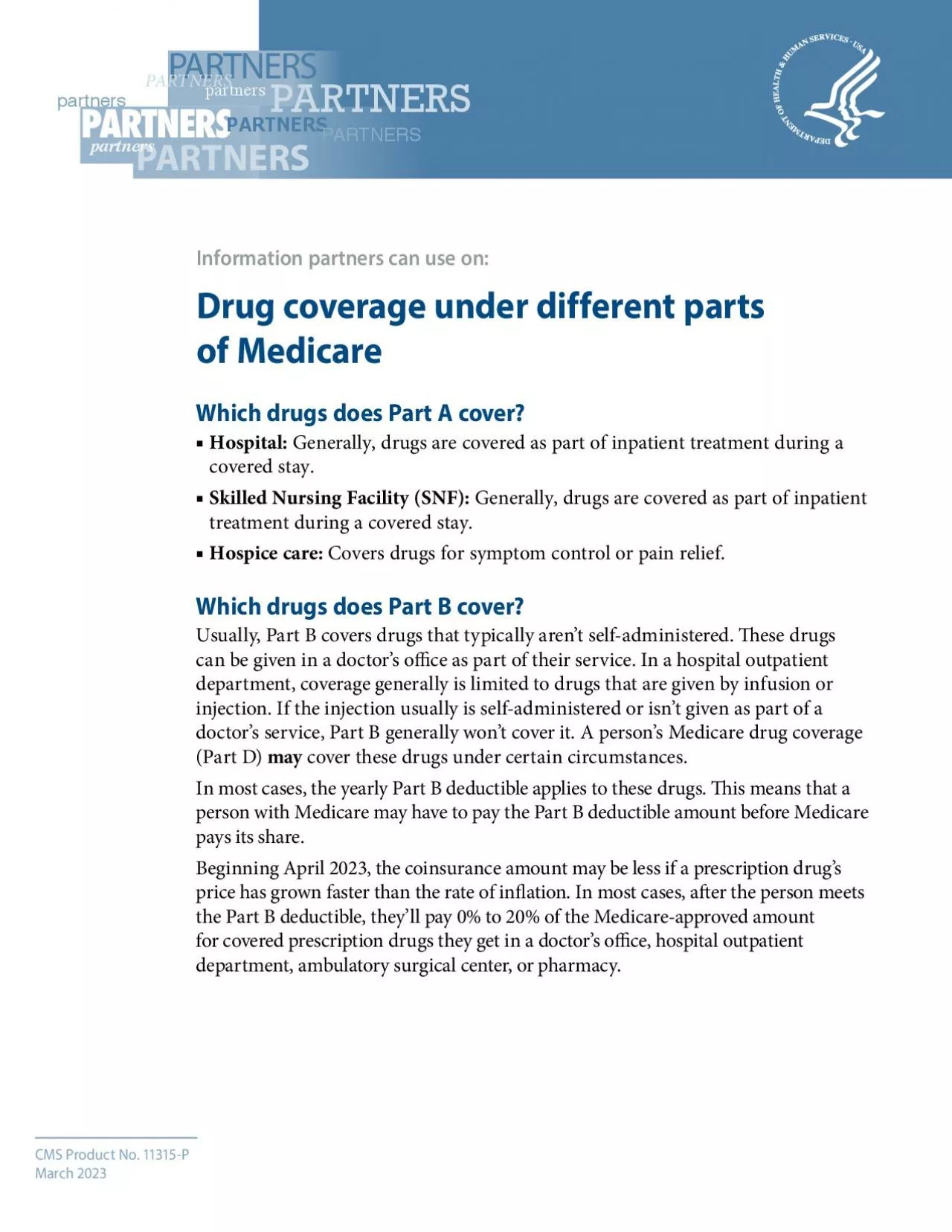 PDF-CMS Product No 11315PRevised July 2021Drug Coverage under Different P