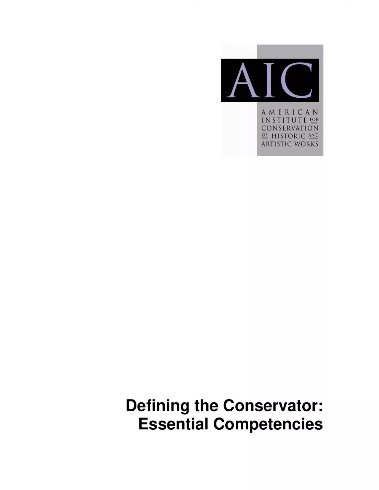 PDF-American Institute for Conservation of Historic and Artistic Work