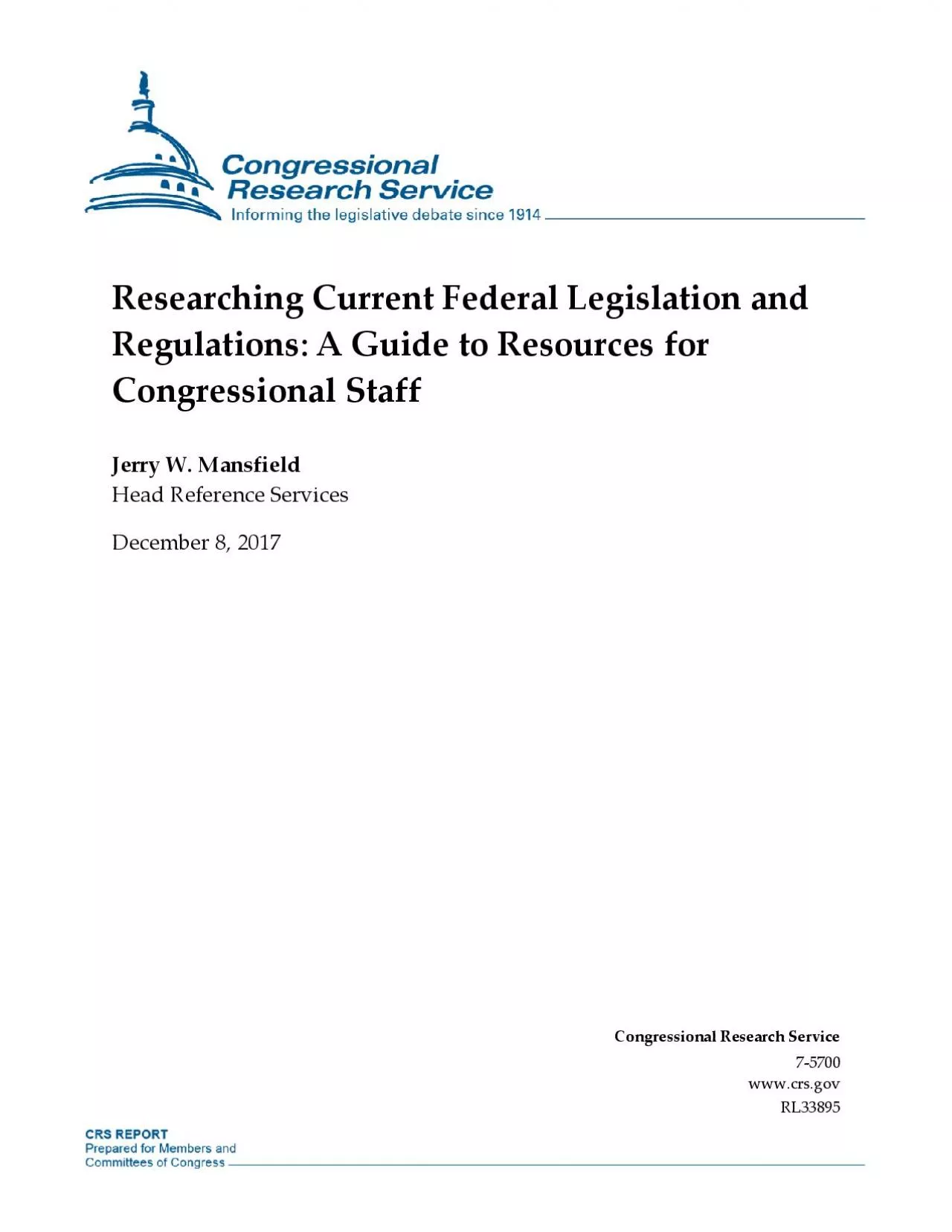 PDF-ing Current Federal Legislation and