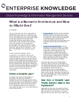 What is a Semantic Architecture and How