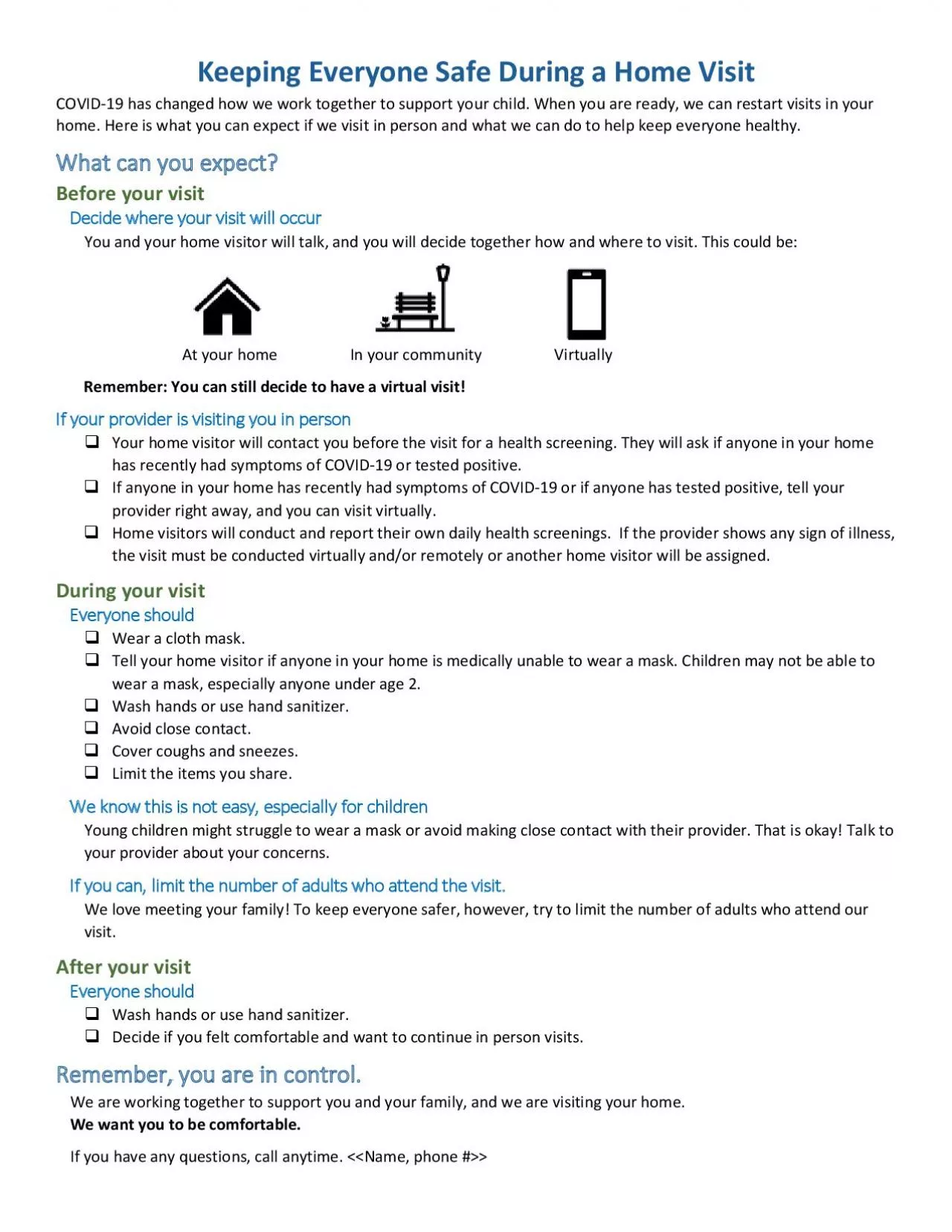 PDF-Keeping Everyone Safe During a Home VisitCOVID19 has changed how we wo