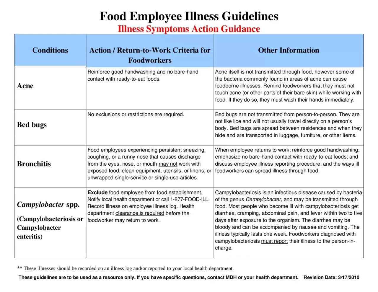 PDF-These illnesses should be recorded on an illness log andor reported t