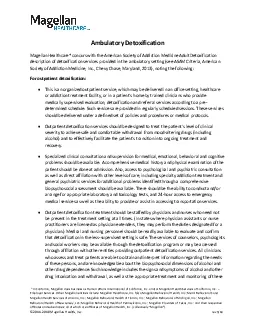 Ambulatory Detoxification