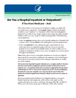 Are You a Hospital Inpatient or Outpatient