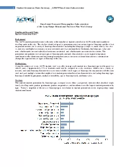 Student Generation Rates Summary  LREFP Enrollment Subcommittee