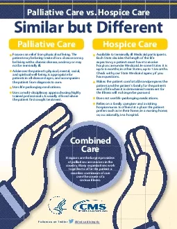 Palliative Care vs Hospice CareSimilar but Dif ferePalliative CareFocu