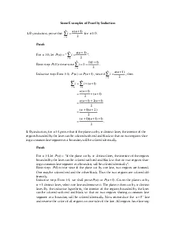 Some Examples of Proof by Induction   1 By induction prove that