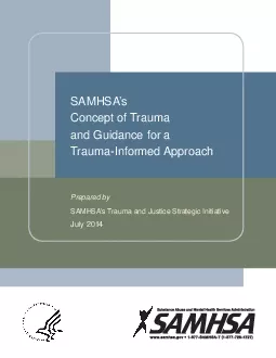 SAMHSA146s  Concept of Trauma and Guidance for a  TraumaInformed Appr