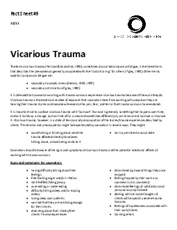 11Vicarious TraumaThe term vicarious trauma Perlman  Saakvitne 1995 s