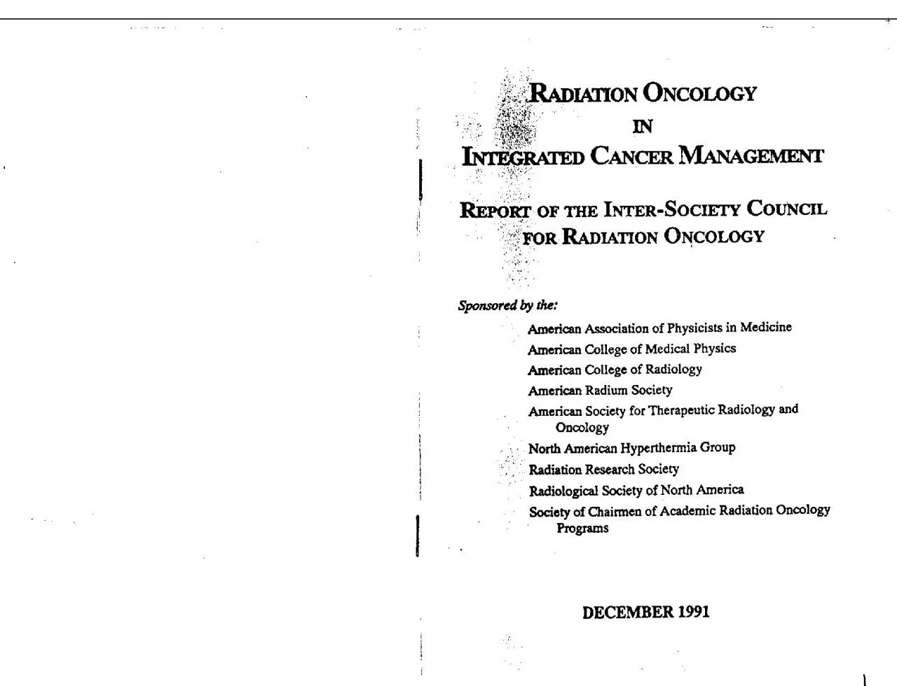 PDF-ONCOLOGYINCANCERMANAGEMENTRzPdrorTHEINTRSOCmrCOUNCIL52FORRADIATIONONC