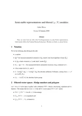 Semistable representations and ltered  N modules Gabor