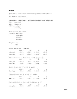 MatrixRun MATRIX procedureDependent Independent and Proposed Mediator