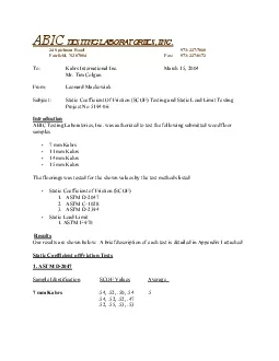 Appendix I            Brief Test Method Description    1 American Soci