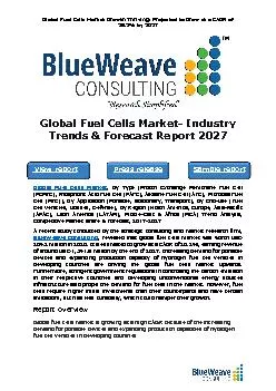 Global Fuel Cells Market- Industry Trends & Forecast Report 2027