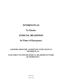 INTERIM PLAN To EnsureJUDICIAL READINESS In Times of EmergencyA REPORT