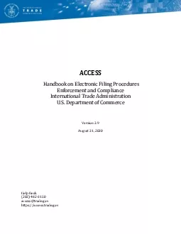 Handbook on Electronic Filing Procedures