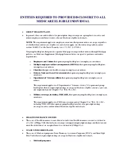 ENTITIES REQUIRED TO PROVIDE DISCLOSURE TO ALL MEDICARE ELIGIBLE INDIV