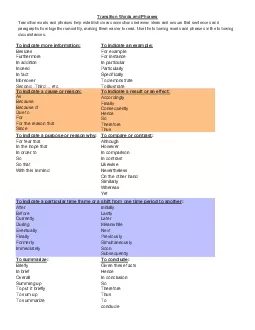 Transition Words and Phrases