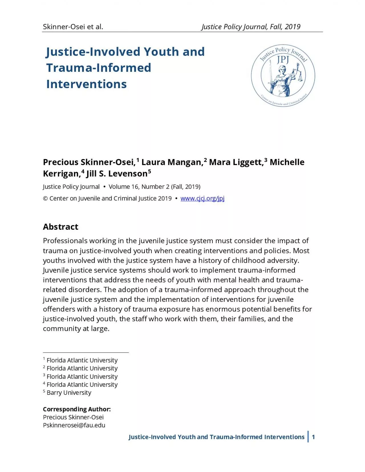 PDF-Informed Interventions Precious SkinnerOsei1 Laura Mangan2 Mara