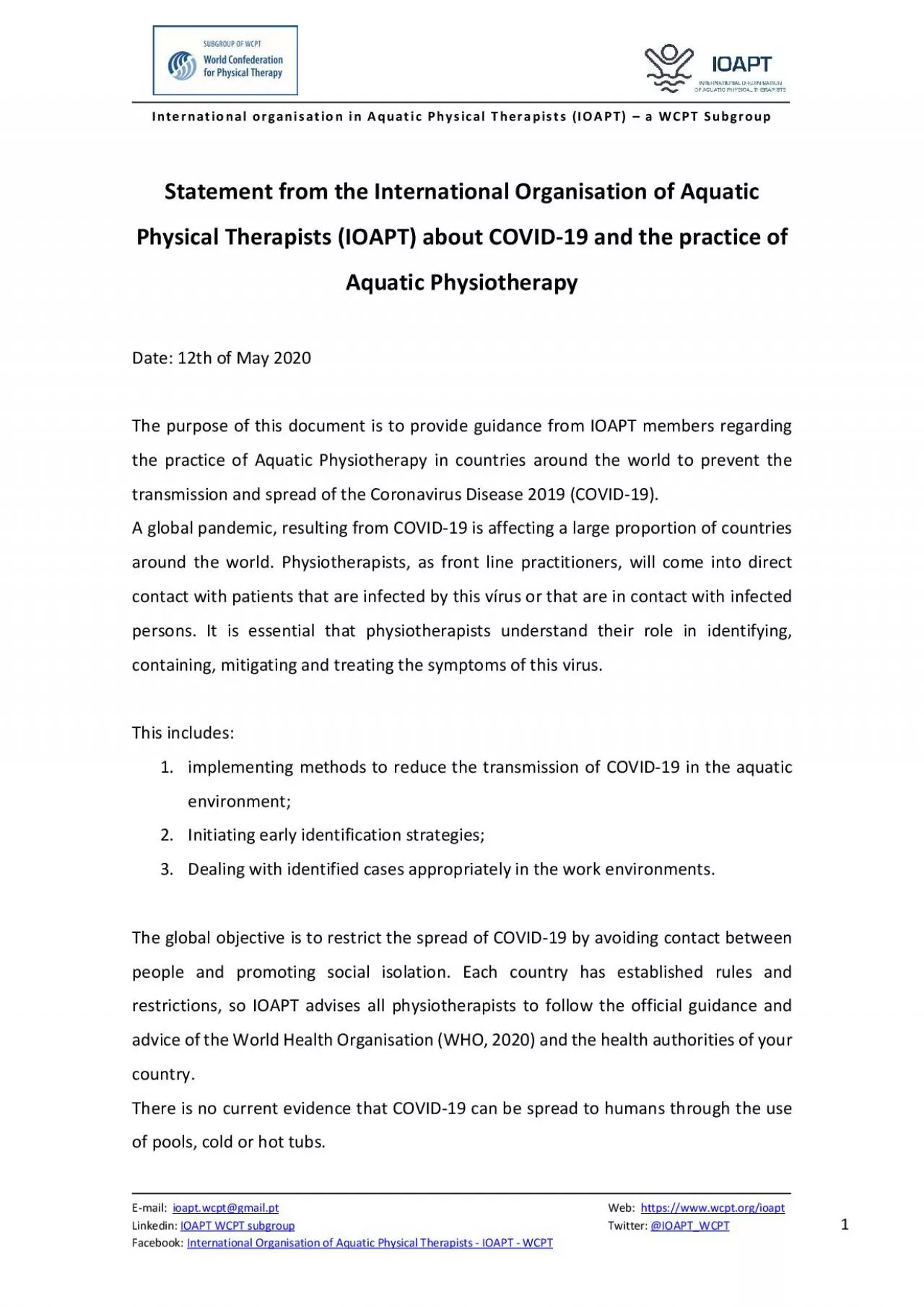 PDF-x0000x0000 International organisation in Aquatic Physical Therapists