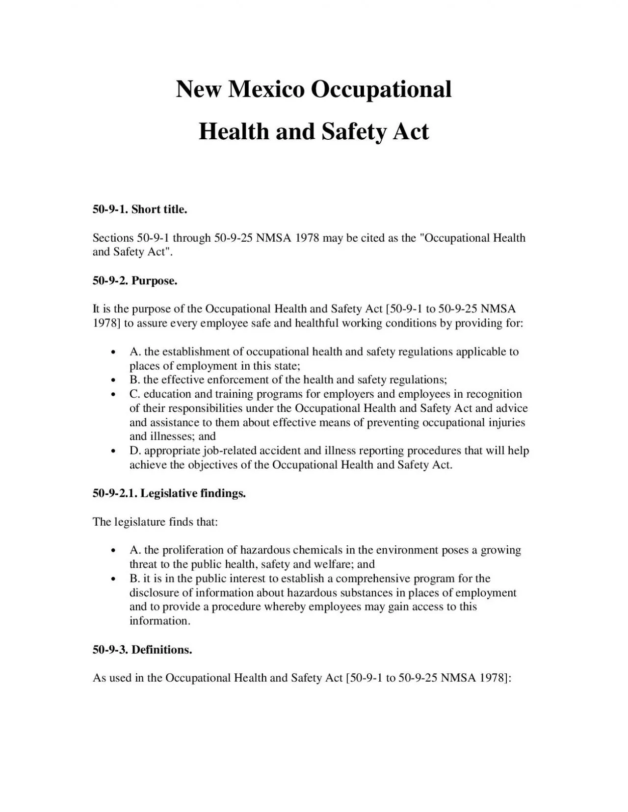 PDF-New Mexico Occupational Health and Safety Act Sections 5091 through