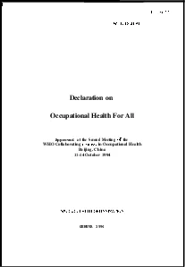 Declaration onOccupational Health For All