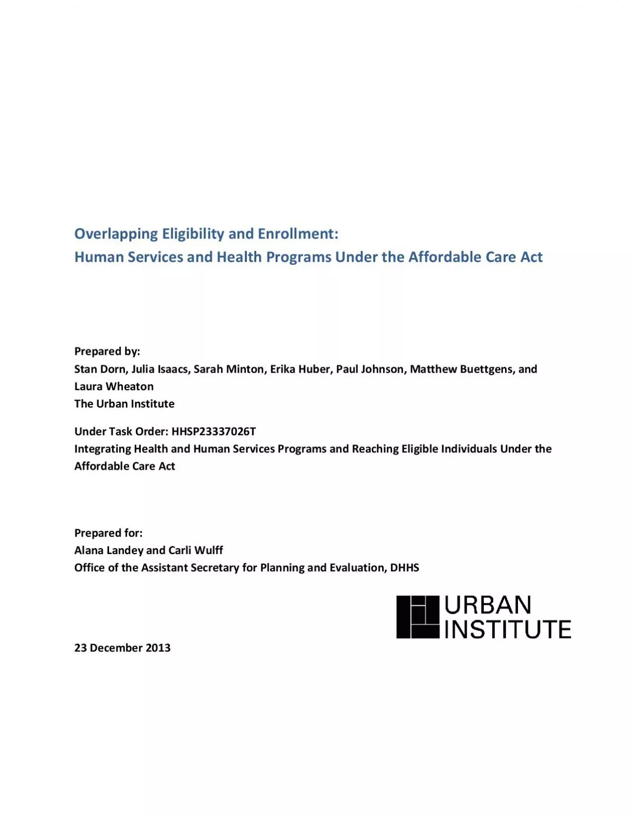 PDF-Overlapping Eligibility and Enrollment Human Services and Health Progr