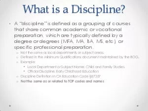 What is a Discipline