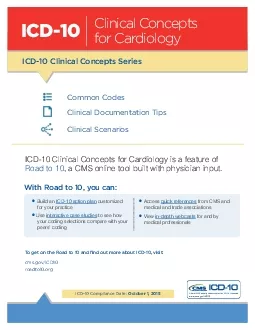 ICD10 Clinical Concepts for Cardiology is a feature of  a CMS online