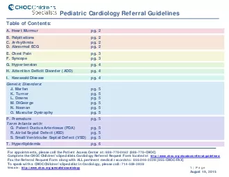 x0000x0000 Pediatric CardiologyReferral Guidelines