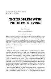 ISSUES IN INTEGRATIVE STUDIESTHE PROBLEM WITH PROBLEM SOLVING