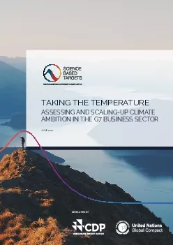 TAKING THE TEMPERATUREASSESSING AND SCALINGUP CLIMATE AMBITION IN THE