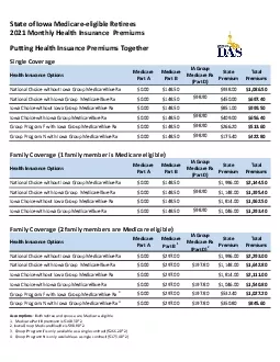 State of Iowa Medicareeligible Retirees