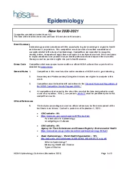 HOSA Epidemiology Guidelines