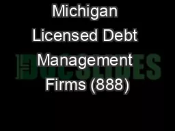 Michigan Licensed Debt Management Firms (888)