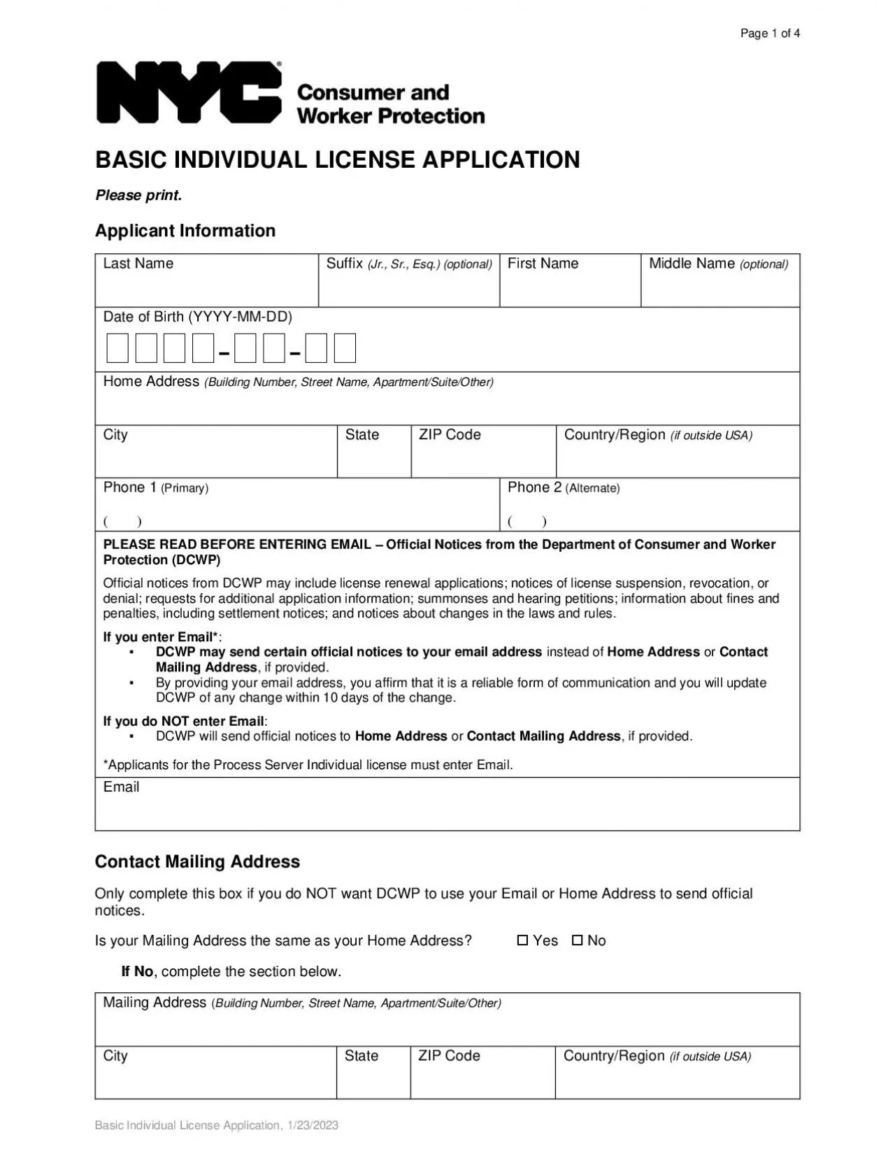 PDF-Basic Individual License Application