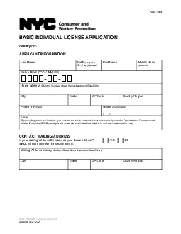 Basic Individual License Application