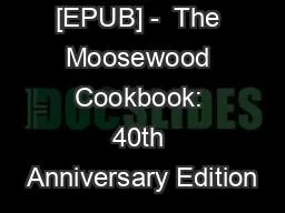 [EPUB] -  The Moosewood Cookbook: 40th Anniversary Edition